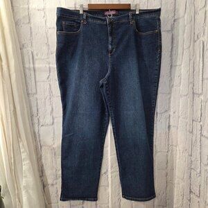 Gloria Vanderbilt Amanda 22W Dark Wash Denim Blue Straight Leg Classic Jeans